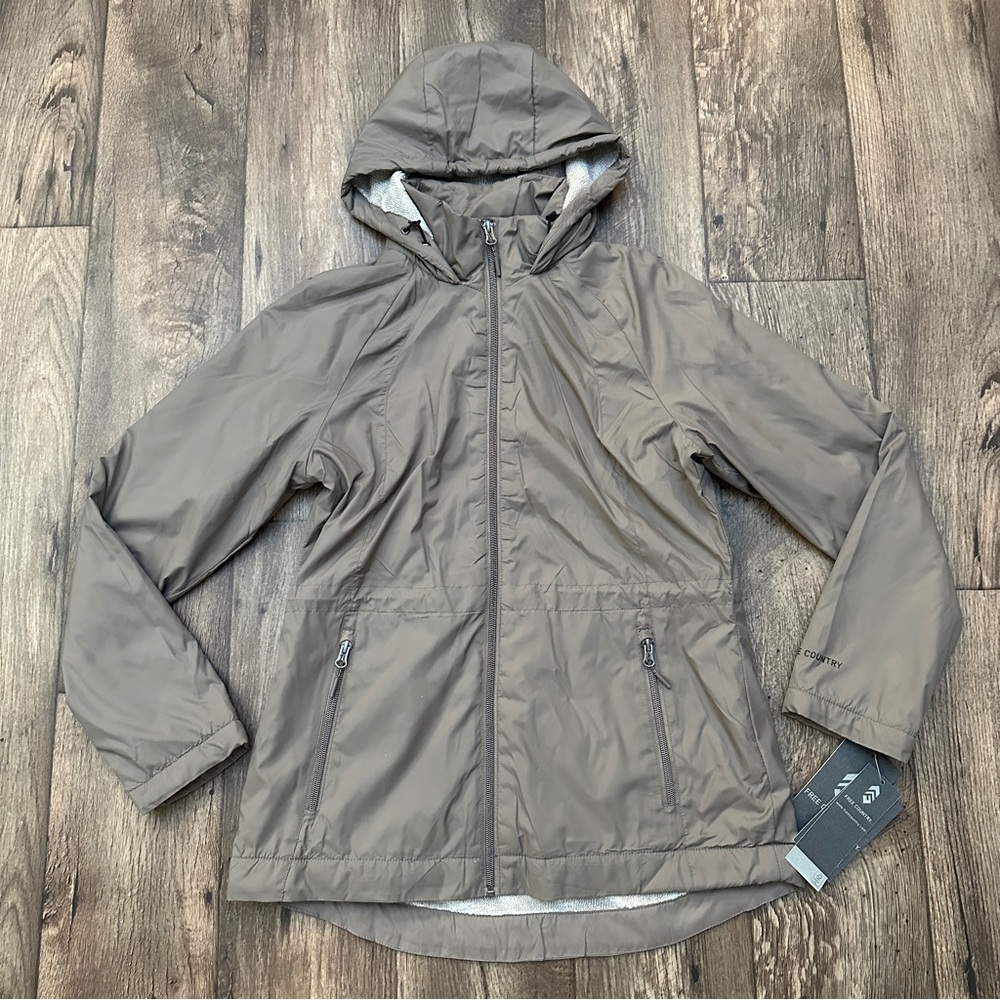 Free Country Wind Water Resistant Hooded Jacket Women’s Size S Driftwood